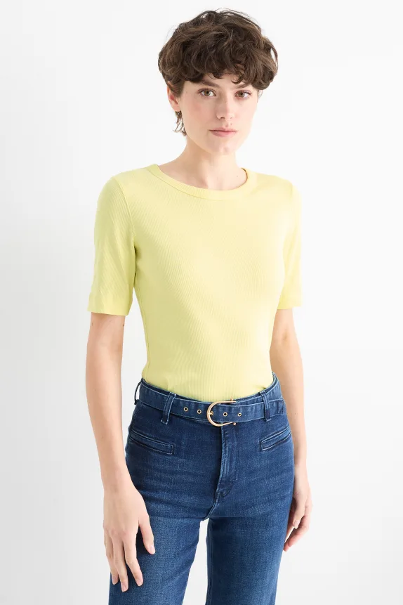 Multipack of 2 - T-shirt - ribbed light yellow