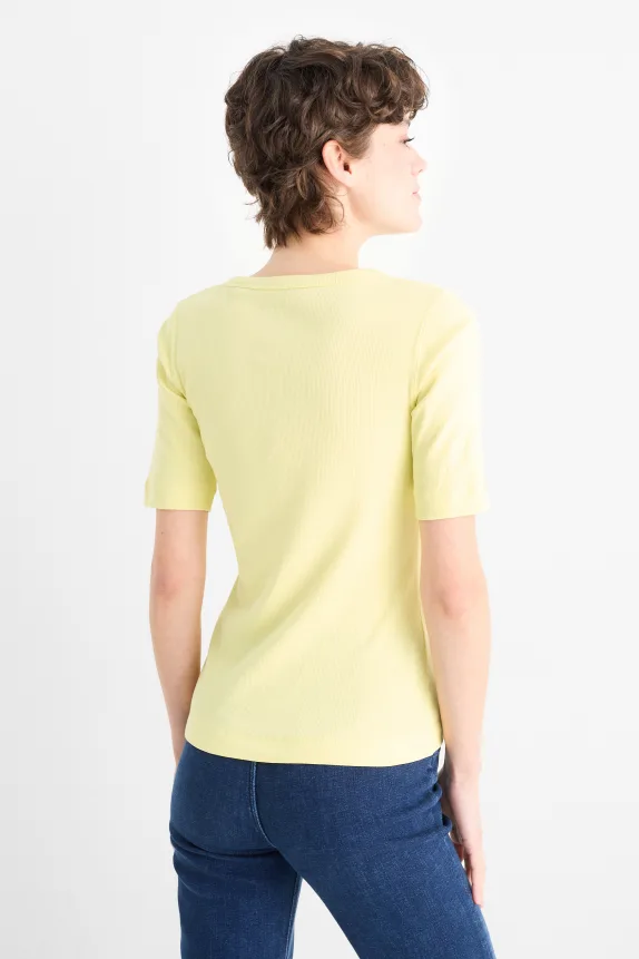 Multipack of 2 - T-shirt - ribbed light yellow