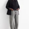 Barrel jeans - high waist denim-gray
