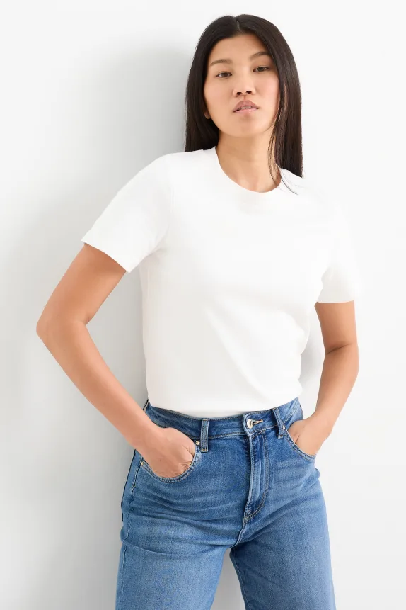 T-shirt - slim fit white
