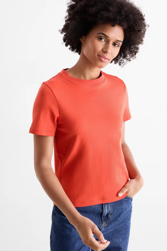 Multipack of 2 - basic T-shirt white / orange