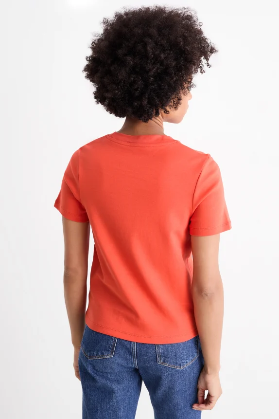 Multipack of 2 - basic T-shirt white / orange