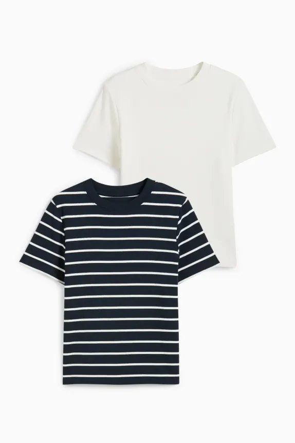 Multipack of 2 - basic T-shirt blue / creme