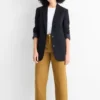 Cloth trousers - high waist - barrel leg brown