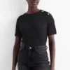 T-shirt - regular fit - textured black