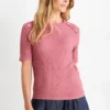 T-shirt - regular fit - textured dark rose