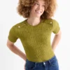 T-shirt - regular fit - textured green