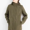 Softshell coat with hood - water-repellent - 4-way stretch green