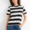 T-shirt - slim fit - striped black / white