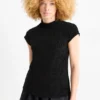 Velvet T-shirt - regular fit - textured black