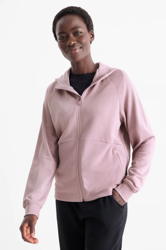 Technical jacket with hood light violet