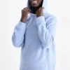 Terry cloth hooded jumper light blue