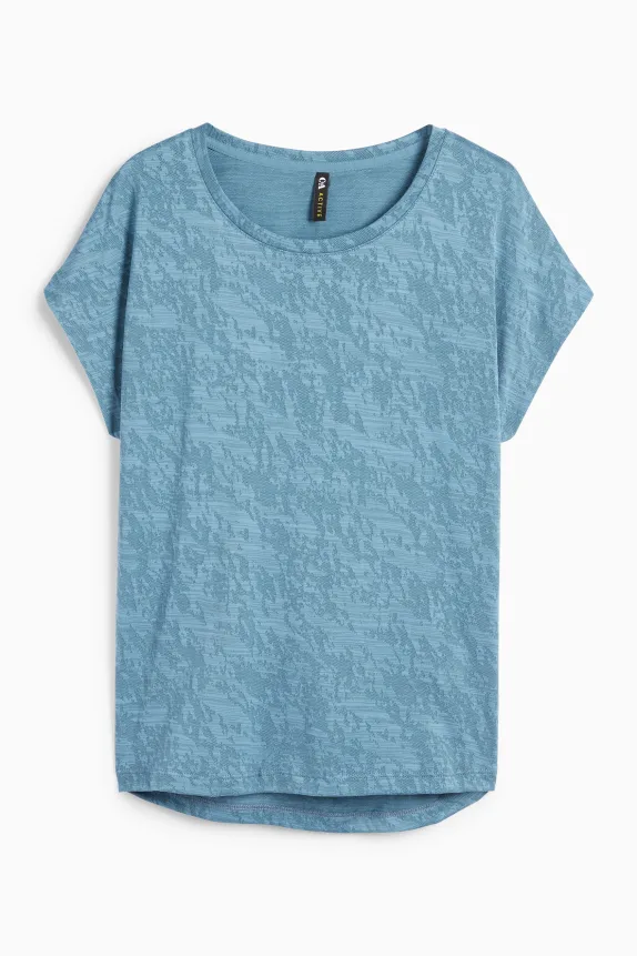 Technical top - textured dark turquoise