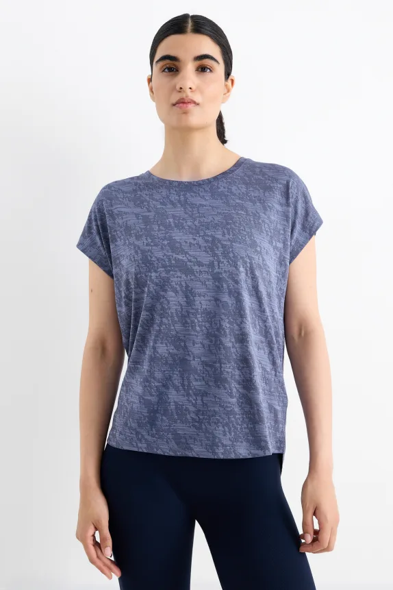 Technical top - textured dark blue