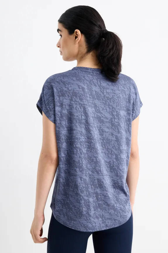 Technical top - textured dark blue