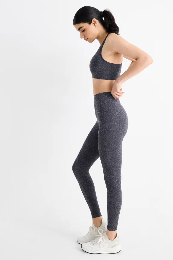 Technical leggings - patterned dark blue