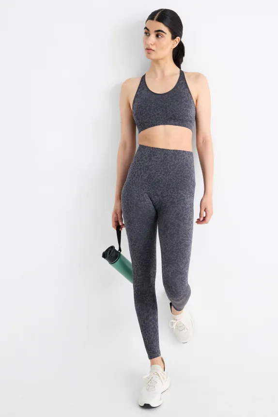 Technical leggings - patterned dark blue