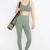Technical leggings - patterned mint green