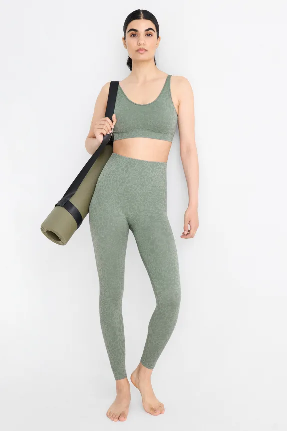 Technical leggings - patterned mint green