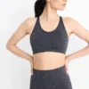 Sports bra - padded - patterned dark blue