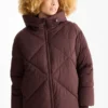 Quilted jacket with hood - water-repellent bordeaux