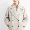 Jacket with hood light beige