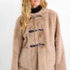 Faux fur jacket brown