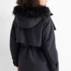 Parka with hood - lined - water-repellent black