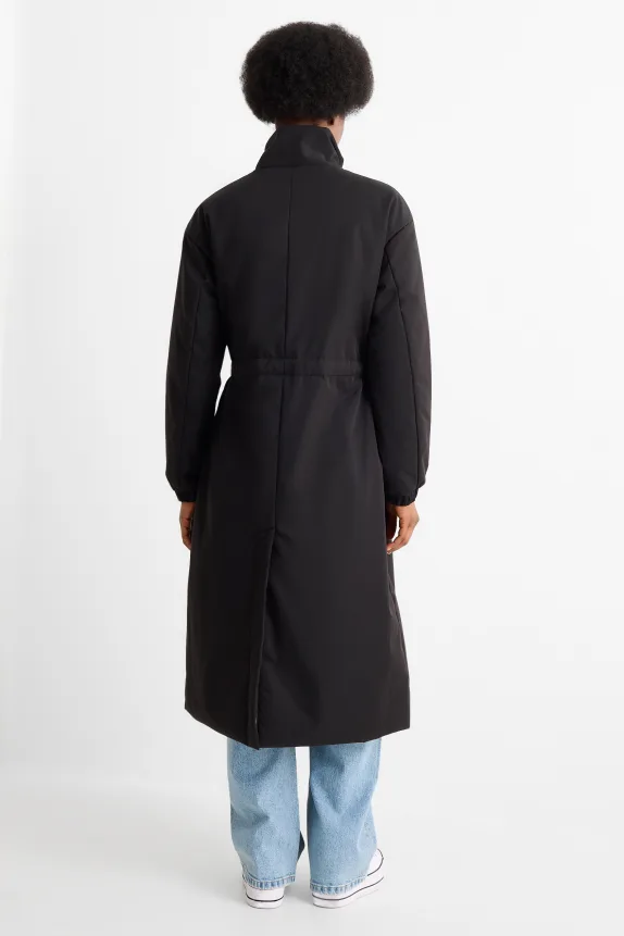 Coat - lined - water-repellent black
