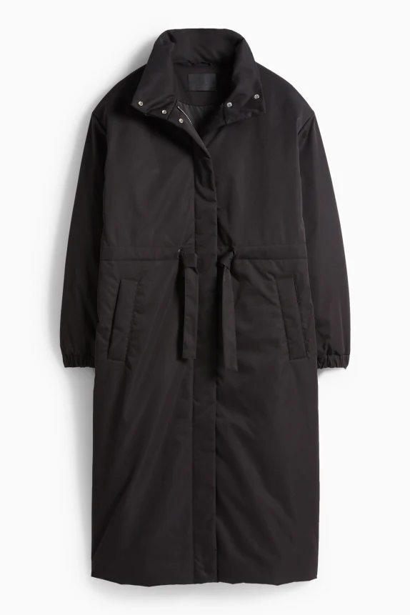 Coat - lined - water-repellent black