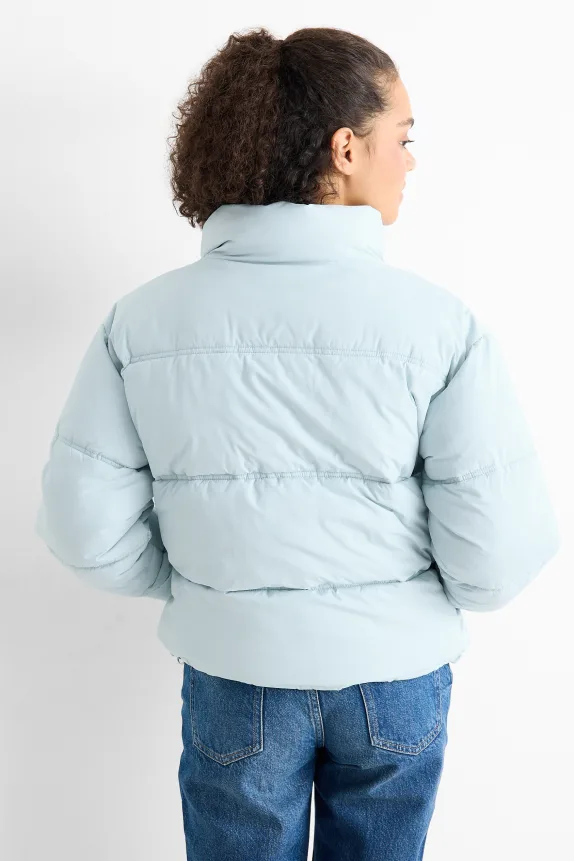 Quilted jacket light turquoise
