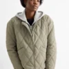 Quilted jacket with hood green