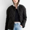 Quilted jacket with hood black