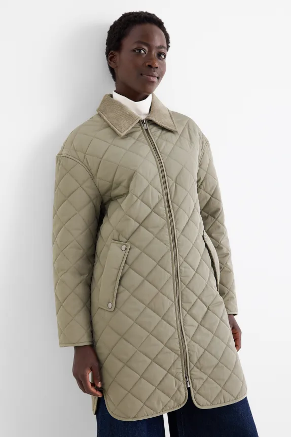 Quilted coat khaki