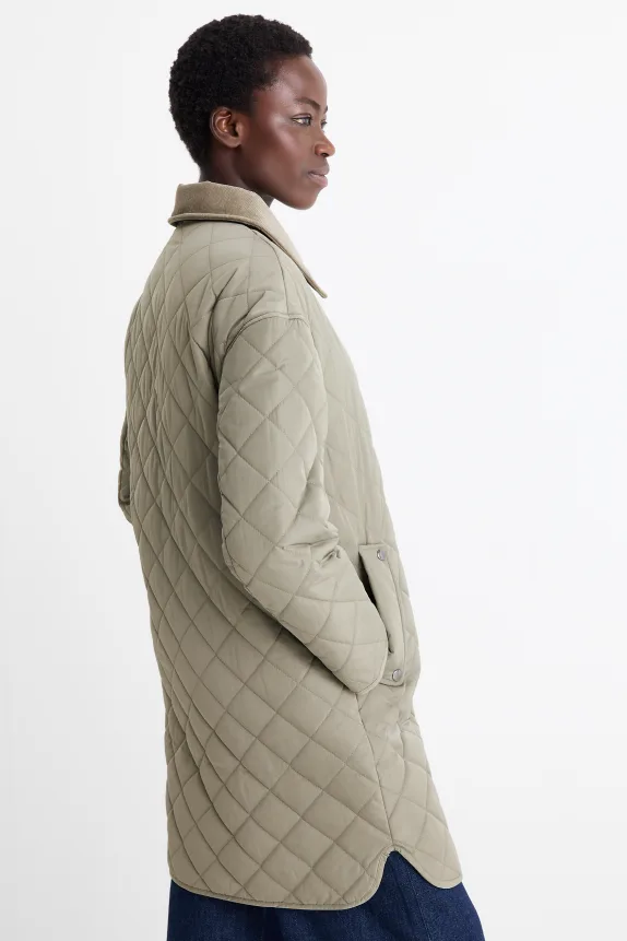 Quilted coat khaki