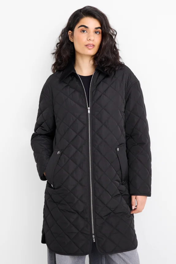 Quilted coat black