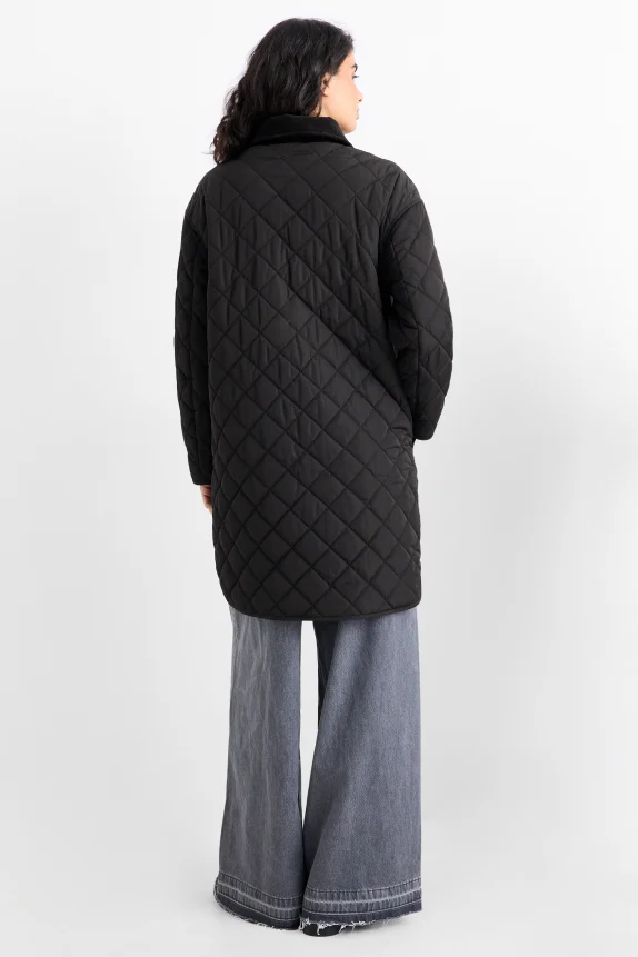 Quilted coat black