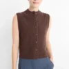 Cashmere waistcoat dark brown