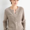 Cardigan - ribbed taupe