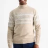 Turtleneck jumper - patterned light beige