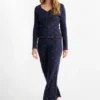 Pointelle pyjamas - patterned dark blue