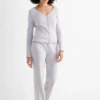 Pointelle pyjamas - patterned light gray