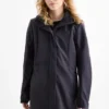 Softshell coat with hood - water-repellent - 4-way stretch dark blue