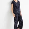 Pyjamas - floral dark blue