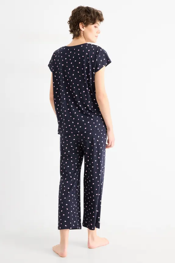 Pyjamas - floral dark blue