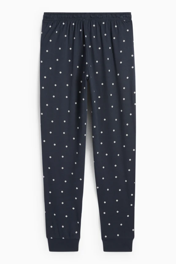 Pyjama bottoms - floral dark blue