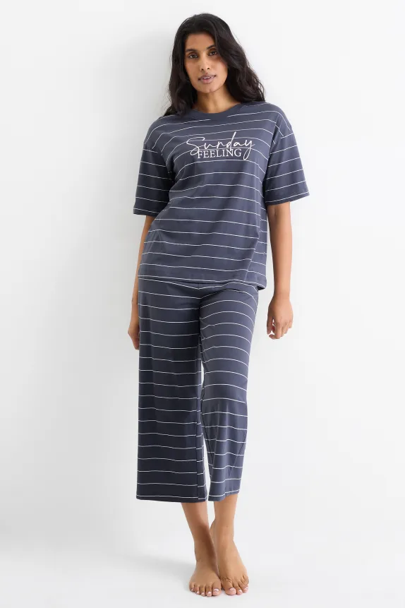 Pyjamas - striped dark blue