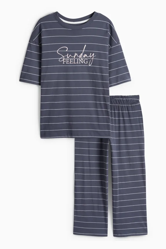 Pyjamas - striped dark blue