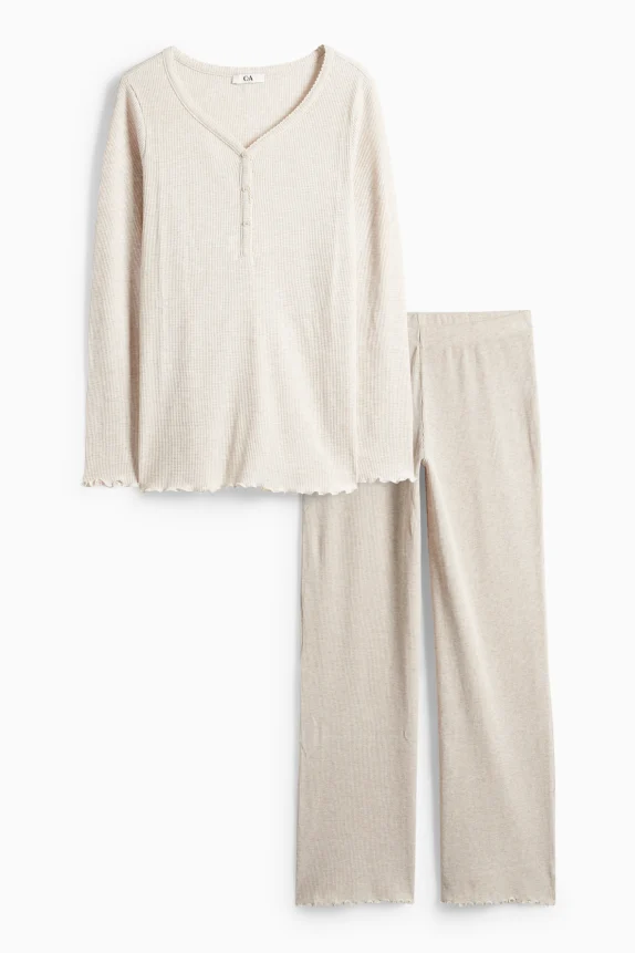 Pyjamas - textured light beige