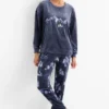 Winter pyjamas - shiny dark blue